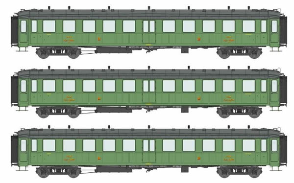 REE Modeles VB-210 - 3pc Passenger Coach Set Bacalan